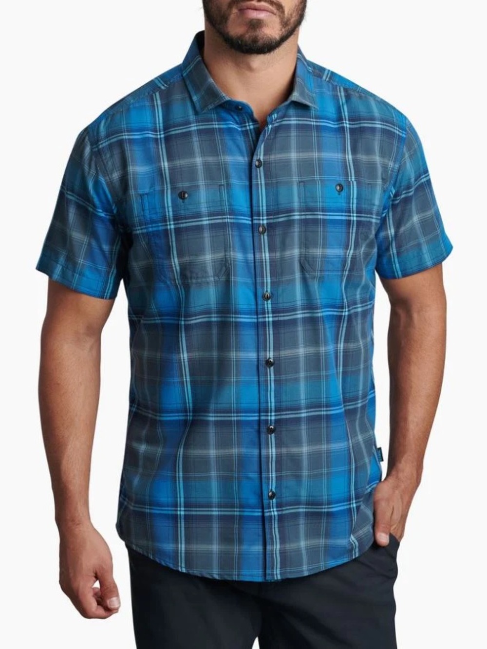 KUHL STYK SS SHIRT Short-Sleeve Plaid Button-Up Mens Size Medium